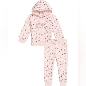 Calvin Klein | NWT Girls 2 Piece Floral Sweatsuit Pink Size 6-9 Months